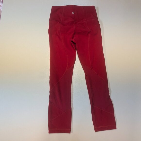 Lululemon Pace Rival High-Rise Crop 22" Dark Red (First Release) Sz 2 *Free Tote - Picture 7 of 14